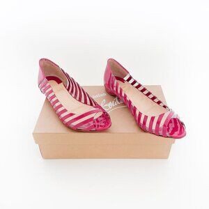 Christian Louboutin Fuchsia Striped Flats